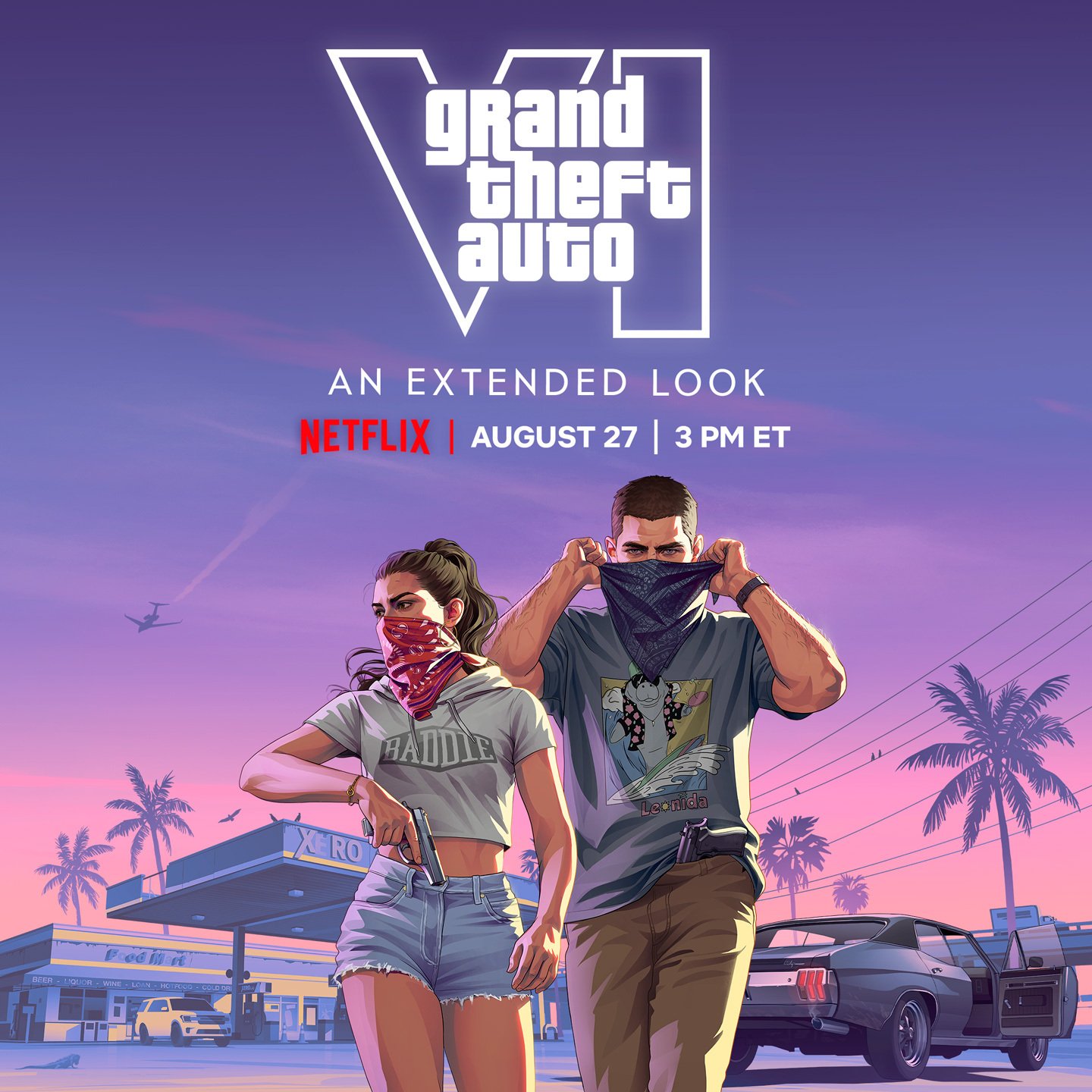 Official GTA VI key art, announced on the same day as the Midnight Black PS5