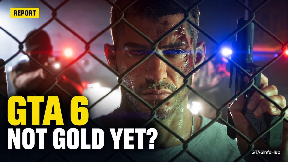 Report: GTA 6 not gone gold yet? — Jason behind a chain-link fence